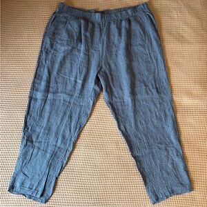 NWT Eileen Fisher Puckered Organic Linen Tapered Ankle Pants | Women’s Plus 2X